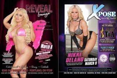 Nikki Delano Featuring at Reveal Lounge & Xpose Gentlemen’s Clubs in Oregon  